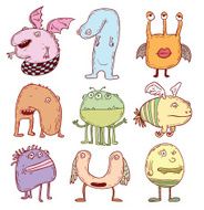 set of cartoon monsters vector illustration N6