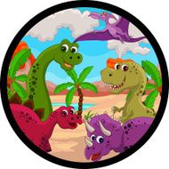 Dinosaurs cartoon posing