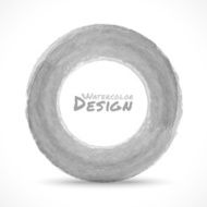 Hand drawn watercolor light gray circle