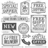 Frames Banners and Labels Hand Drawn