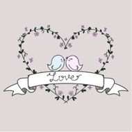 Love card with birds