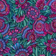 Seamless abstract flowers pattern N2