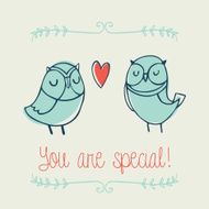 Owl floral background You are special card N3
