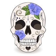 Day of The Dead Sugar Skull with floral ornament N2