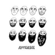 No shave november or Movember illustration