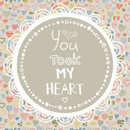 Decorative pattern with hearts and quote N2