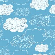 Seamless pattern of hand drawn clouds N2