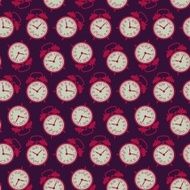 Seamless pattern with alarm clocks in vintage style N4