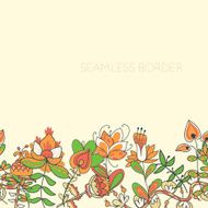 border with abstract hand-drawn flowers N12