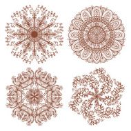 Set of four hand drawn ornaments N18