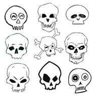 Hand Drawn Skull Set