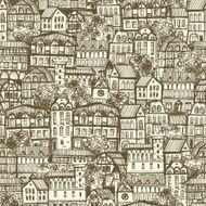 Seamless pattern with old city N8
