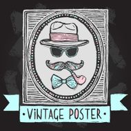 Vintage hats and glasses poster