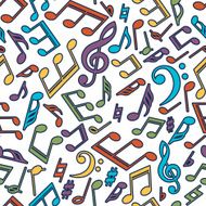 Vector musical pattern with notes N10