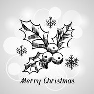 Merry Christmas hand drawn invitation card template N12