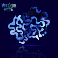 Blue watercolor vector symbol for logo N2