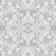 Seamless Monochrome Floral Pattern (Vector) N29