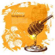 Honey background with hand drawn sketch illustration N11