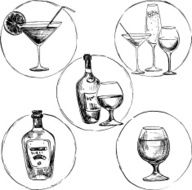 set of alcohol drinks N2
