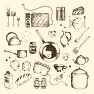 Hand-drawn Kitchen illustration