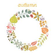 Decorative Autumn leaves wreath N3