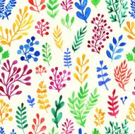 Floral watercolor painted vector pattern design N2