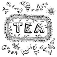 Hand drawn tea text