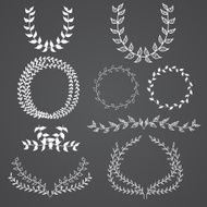 Hand drawn set of wreaths