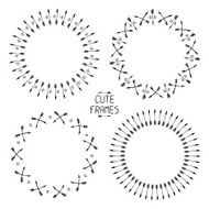 Set of vector arrows frames Hand drawn doodles Sketch N2