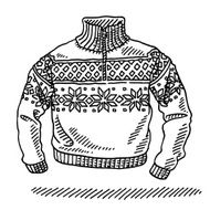 Warm Winter Pullover Drawing