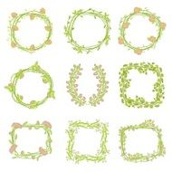 Set of floral graphic design elements N4
