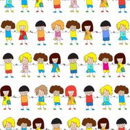 Earth Kids Doodles seamless pattern N2