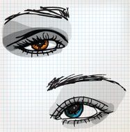 Female eye sketch illustration N2