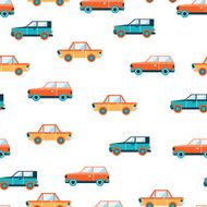 Lovely colorful cars seamless background pattern N6