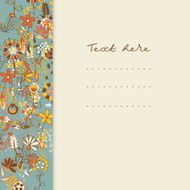 border with abstract hand-drawn flowers N13