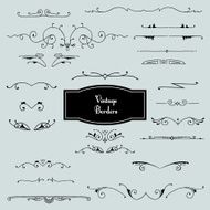 Vector set of borders in vintage style