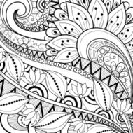 Vector Monochrome Floral Background N37