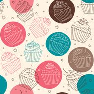 Retro colors cupcake