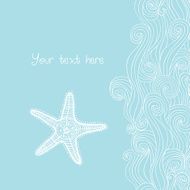 Background waves and starfish maritime pattern N3