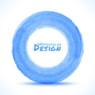 Hand drawn watercolor blue light circle