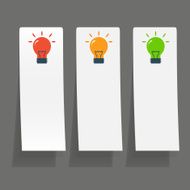 Set of simple icons flat color light bulbs N15