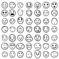 Doodle Faces Design Element Set