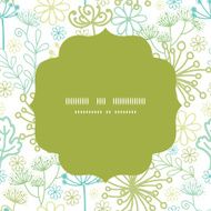 Vector mysterious green garden circle frame seamless pattern background