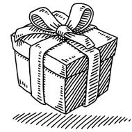 Gift Box Ribbon Drawing N2