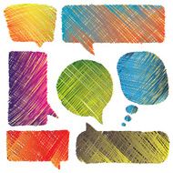 Colourful doodle speech bubbles N2