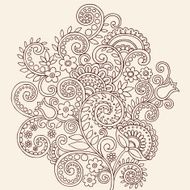 Henna Mehndi Flowers and Paisley Doodle N2