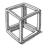Cube Frame Abstract Drawing