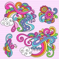 Psychedelic Notebook Doodle Design Elements N2