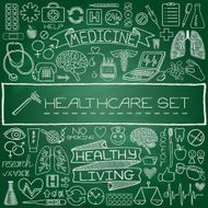 Hand drawn medical set of icons N5