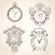 Old vintage clock set N2